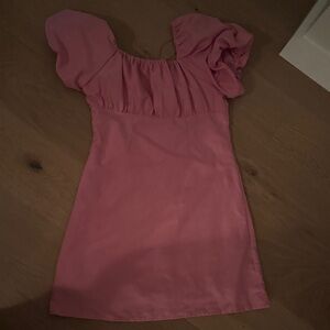 GB Girls Pink Puff Sleeve Mini Dress